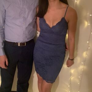 Windsor Blue Lace Bodycon Dress